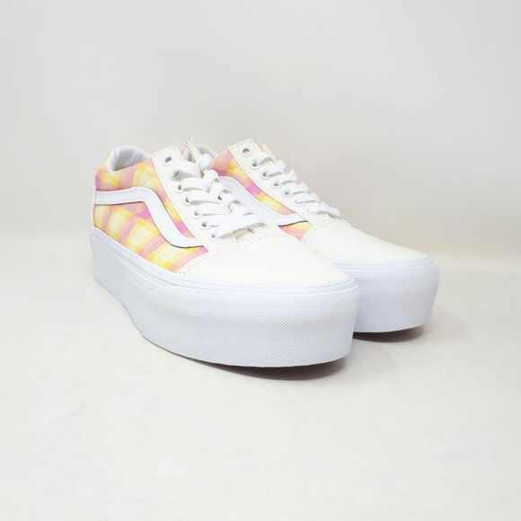 Vans Old Skool Stackform Platform Shoe Sneaker Pastel Plaid Mens 7.5 / Womens 9 - Picture 4 of 12